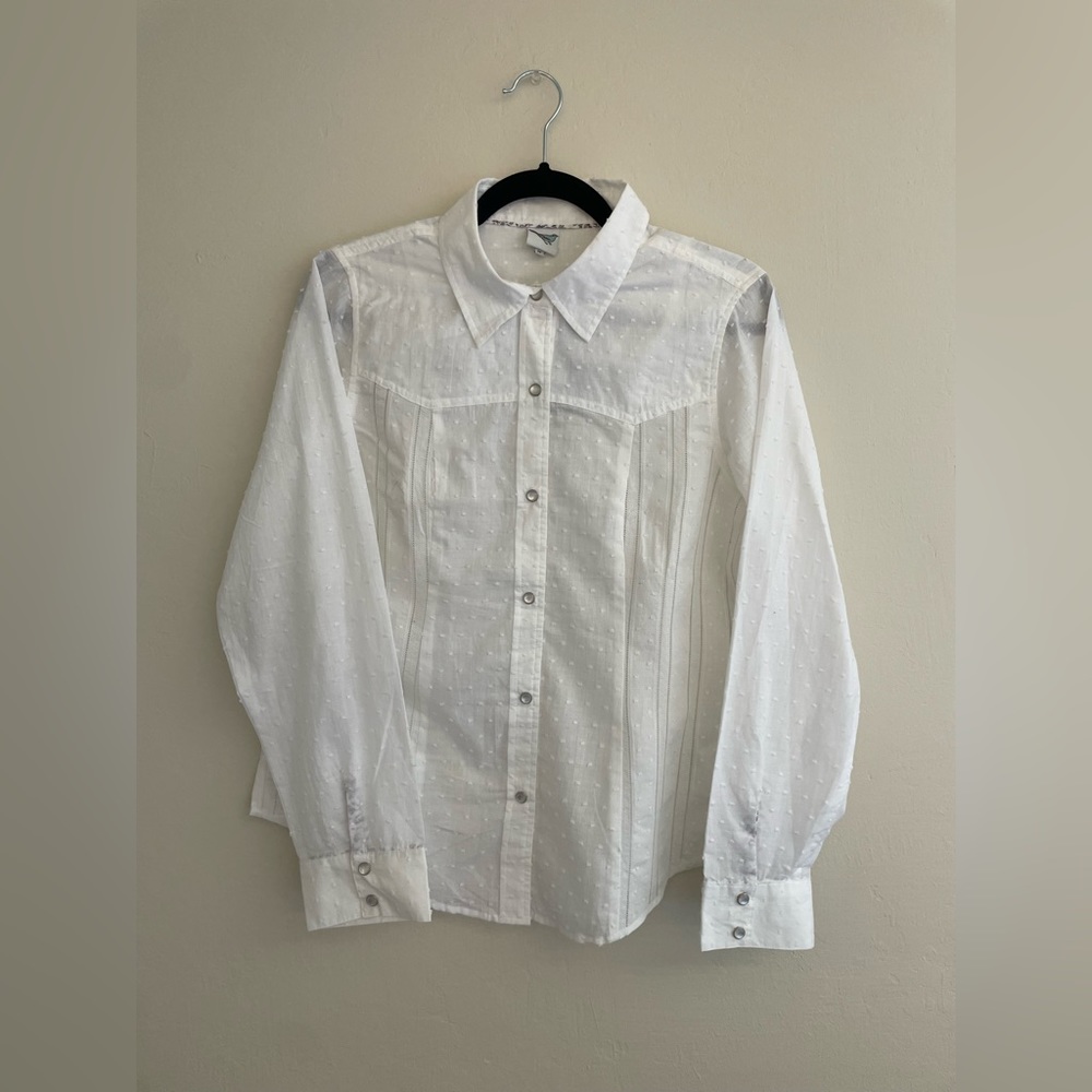 Dobby White Western Shirt NWT